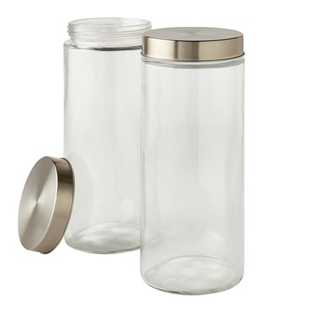 SNOW JOE EatNeat Set of 2 Large Glass Food Storage Containers W Stainless Steel Lids HBS72-2PC